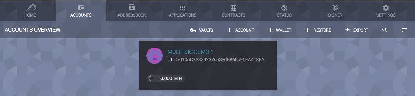 select multisig wallet